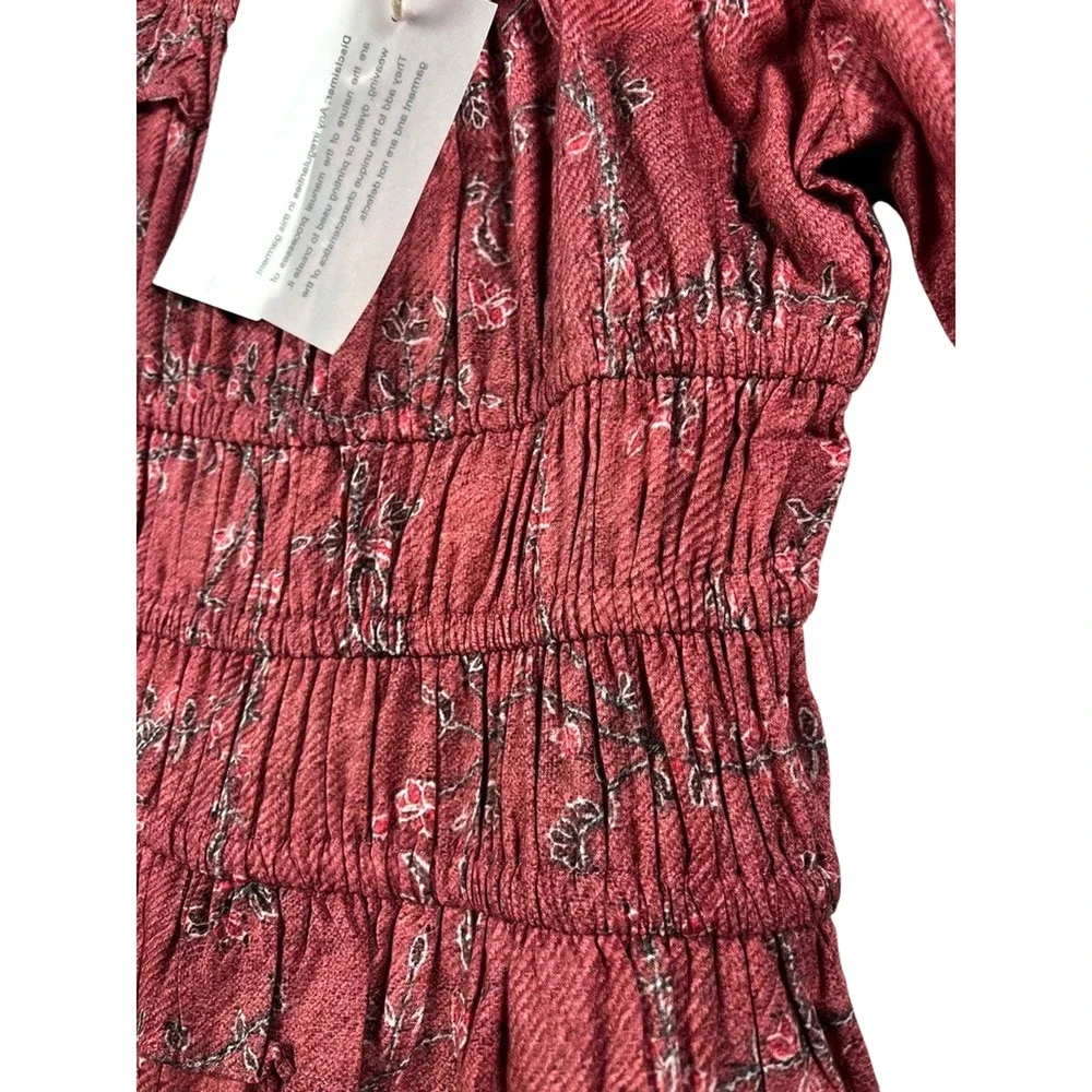 $255 Ro's Garden Percy Baltistan Ruffle Tiered Peasant Dress | Sz M, Pink - Picture 7 of 15